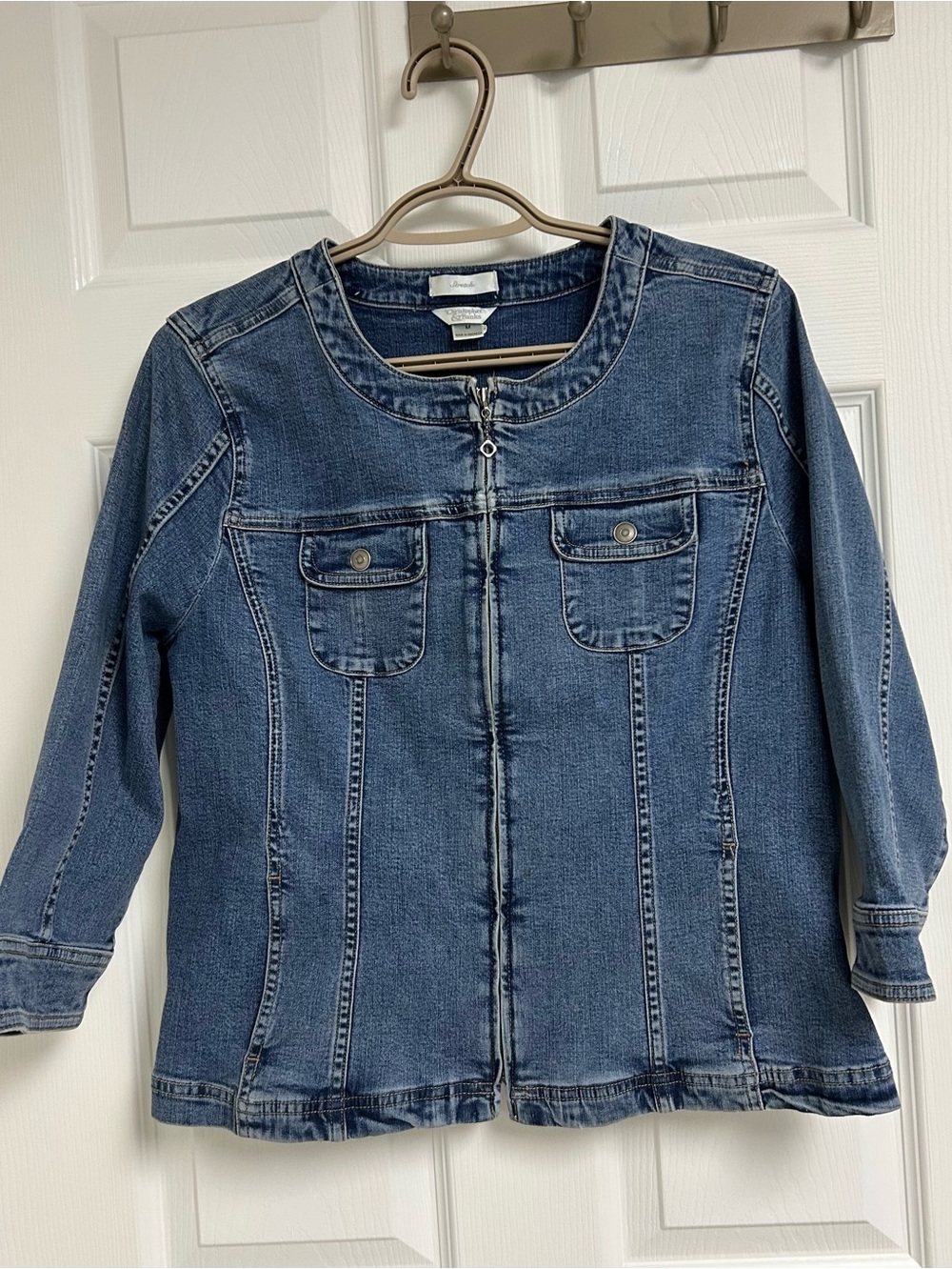 Christopher & Banks Blue Denim Zip-Front Jacket